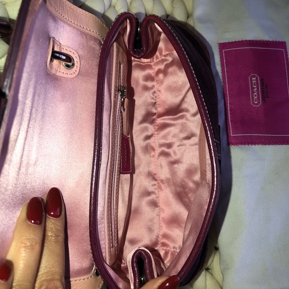 Coach Satin Mini Top Handle Leather Bag with Pave Crystals - Picture 2 of 10